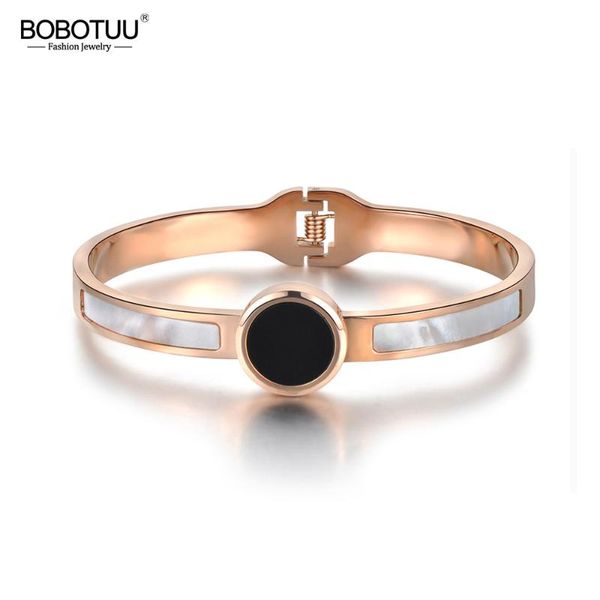 bobotuu fashion titanium steel shell bracelets & bangles luxury engagement wedding bangle jewelry for women pulseras bb18041, Black
bobotuu fashion titanium steel shell bracelets & bangles luxury engagement wedding bangle jewelry for women pulseras bb18041, Black