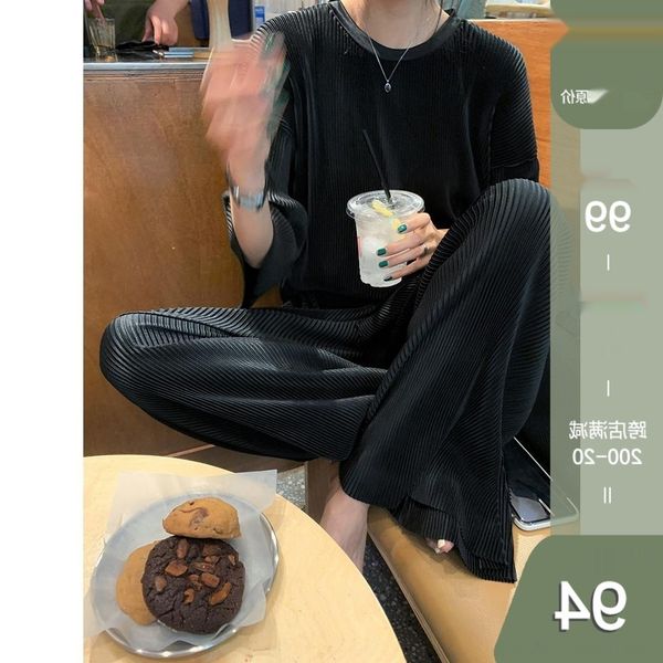 lazy fashion suit pants pantswide leg pantswomen's summer temperament slimming flesh-covering wrinkle black wide leg pants two-piece, Gray
lazy fashion suit pants pantswide leg pantswomen's summer temperament slimming flesh-covering wrinkle black wide leg pants two-piece, Gray