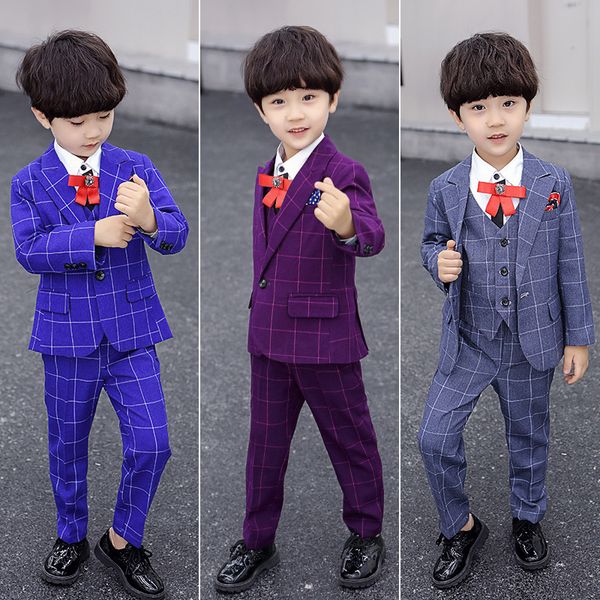 children's suits set for wedding party performance costume flower boys plaid blazer vest pants 3pcs outfits kids formal clothes, Blue
children's suits set for wedding party performance costume flower boys plaid blazer vest pants 3pcs outfits kids formal clothes, Blue