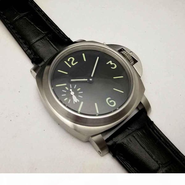 44mm brushed stainless steel case black dial hand-wound mechanical black strap men watch, Slivery;brown
44mm brushed stainless steel case black dial hand-wound mechanical black strap men watch, Slivery;brown