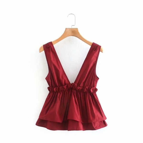 women deep v neck cascading ruffle hem solid shirt smock casual lady vest blouse femme blusas loose s7759, White
women deep v neck cascading ruffle hem solid shirt smock casual lady vest blouse femme blusas loose s7759, White