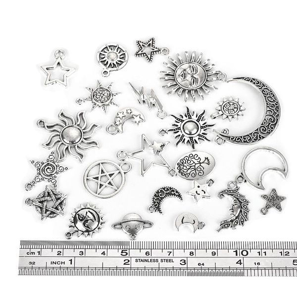 23pcs/lot mixed alloy silver color star sun moon charms pendants for bracelet necklace diy jewelry making findings accessories
23pcs/lot mixed alloy silver color star sun moon charms pendants for bracelet necklace diy jewelry making findings accessories