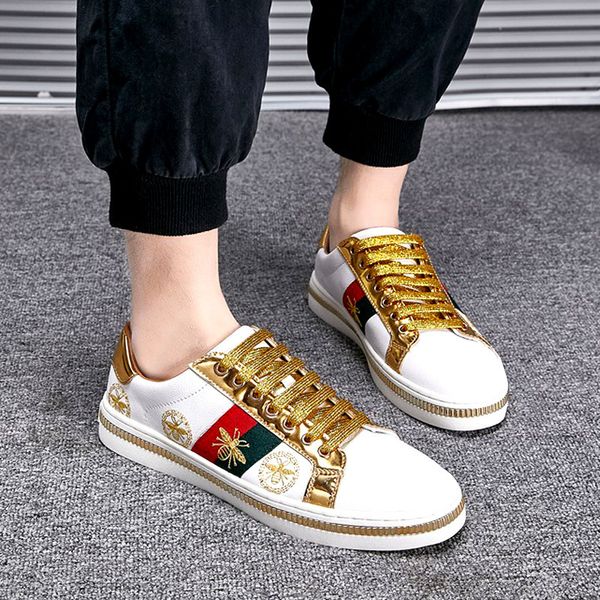 embroidery bee men casual shoes 2020 men sneakers fashion pu leather platform white men shoes gold designer sneakers, Black
embroidery bee men casual shoes 2020 men sneakers fashion pu leather platform white men shoes gold designer sneakers, Black