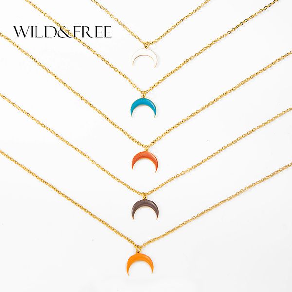 pendant necklaces wild&316l stainless steel necklace 5 colors red enamel moon for women choker gift friend, Silver
pendant necklaces wild&316l stainless steel necklace 5 colors red enamel moon for women choker gift friend, Silver
