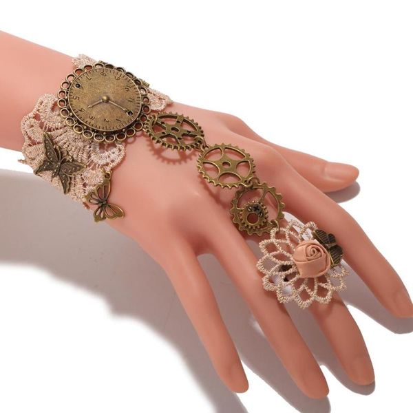 women's vintage steampunk chain-harness gloves wrist cuff gear skull girls victorian bracelets costume jewelry accessories lace, Black
women's vintage steampunk chain-harness gloves wrist cuff gear skull girls victorian bracelets costume jewelry accessories lace, Black