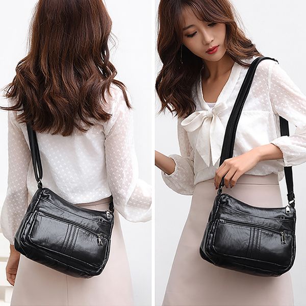 fashion women crossbody black soft washed leather shoulder patchwork messenger small zipper bag for girls
fashion women crossbody black soft washed leather shoulder patchwork messenger small zipper bag for girls