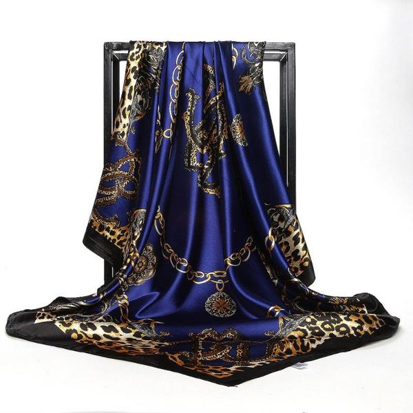 silk scarf women euro leopard print square head scarves wraps female foulard satin shawls hijab scarfs 90*90cm, Blue;gray
silk scarf women euro leopard print square head scarves wraps female foulard satin shawls hijab scarfs 90*90cm, Blue;gray