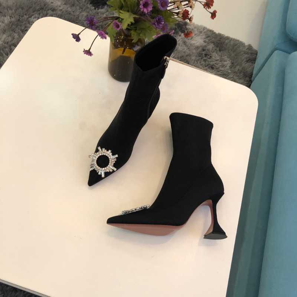 boots shoes women stretch crystal decor pointed toe super high heels zip ladies zapatos de mujer, Black
boots shoes women stretch crystal decor pointed toe super high heels zip ladies zapatos de mujer, Black