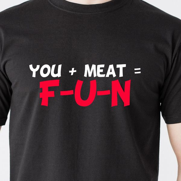 2019 summer cotton tee shirt you + meat = f-u-n. ips food tv doug heffernan king of queens funny t-shirt fashion t-shirt 
2019 summer cotton tee shirt you + meat = f-u-n. ips food tv doug heffernan king of queens funny t-shirt fashion t-shirt