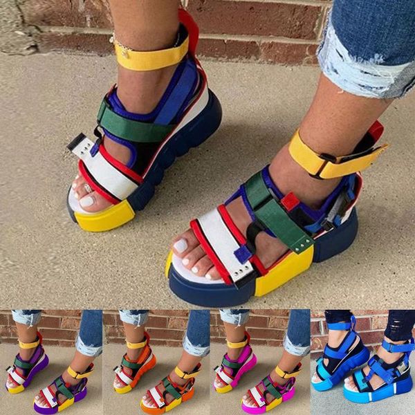 2020 summer womens sandal open toe platform casual shoes wedge heel colorblock ankel strap sandals multicolor#, Black
2020 summer womens sandal open toe platform casual shoes wedge heel colorblock ankel strap sandals multicolor#, Black
