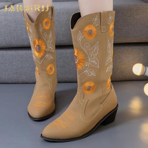 sarairis 2020 new arrivals big size 43 thick heels mid calf boots women slip on flowers embroider western boots female, Black
sarairis 2020 new arrivals big size 43 thick heels mid calf boots women slip on flowers embroider western boots female, Black