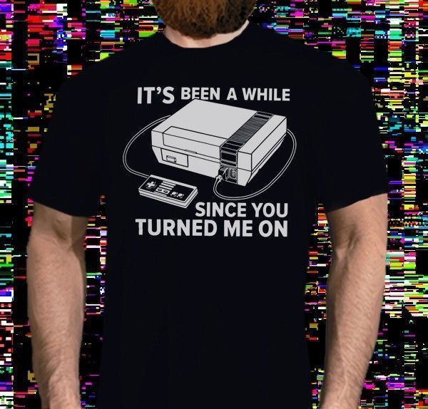 loose black men tshirts homme tees new retro gaming it's been a while since you turned me on shirt, vtg nes 8-bit t-shirt mens
loose black men tshirts homme tees new retro gaming it's been a while since you turned me on shirt, vtg nes 8-bit t-shirt mens