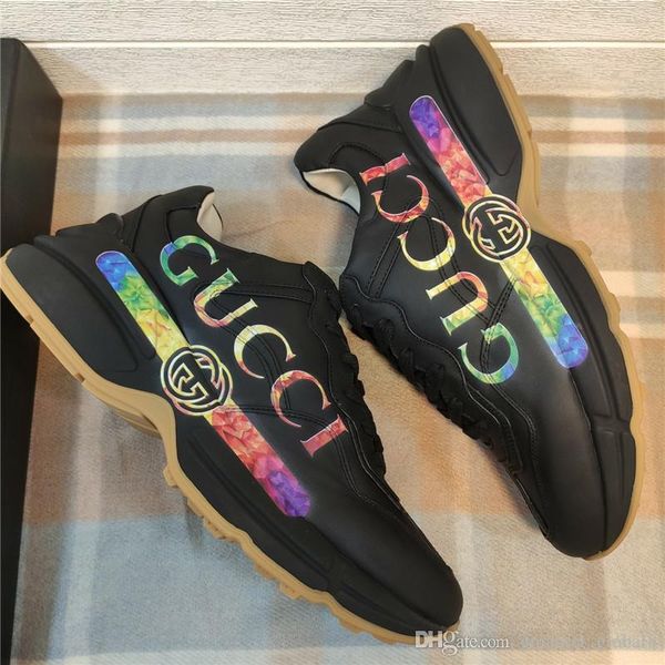 women's men's rhyton sneaker with mouth women men print rhyton leather sneaker shoes platform men's sneakers with box, Black
women's men's rhyton sneaker with mouth women men print rhyton leather sneaker shoes platform men's sneakers with box, Black