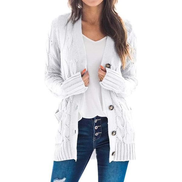 new women long sleeve sweater long coat solid color button down knit ribbed sweater cardigans outwear fashion, White;black
new women long sleeve sweater long coat solid color button down knit ribbed sweater cardigans outwear fashion, White;black