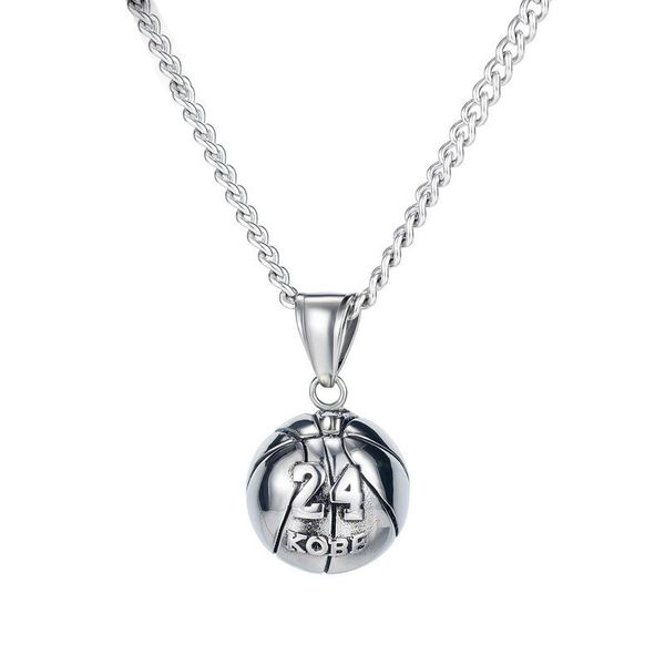 european new street fashion men's titanium steel no. 24 basketball pendant necklace stainless steel casual/sporty o-chain rip, Silver
european new street fashion men's titanium steel no. 24 basketball pendant necklace stainless steel casual/sporty o-chain rip, Silver