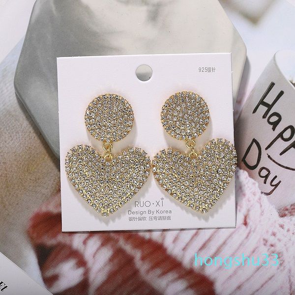 pendant stud earrings for woman girls fashion luxury designer super glittering full diamonds cute lovely heart, Golden;silver
pendant stud earrings for woman girls fashion luxury designer super glittering full diamonds cute lovely heart, Golden;silver