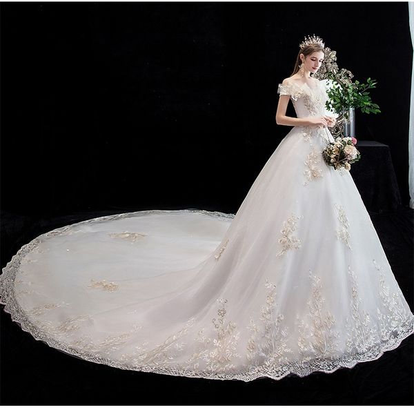 The main wedding dress 2020 new bride big tail word shoulder forest super fairy fantasy luxury net red knot wedding dress
The main wedding dress 2020 new bride big tail word shoulder forest super fairy fantasy luxury net red knot wedding dress