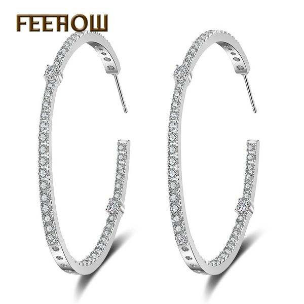 feehow zirconia fashion big round hoop earrings for women wedding dinner party anniversary birthday gift fwep2295, Golden;silver
feehow zirconia fashion big round hoop earrings for women wedding dinner party anniversary birthday gift fwep2295, Golden;silver
