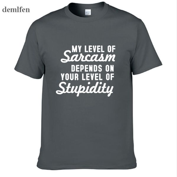 my level of sarcasm depends on your level of stupidity men t shirts funny casual print letter funny t-shirts for man male mens
my level of sarcasm depends on your level of stupidity men t shirts funny casual print letter funny t-shirts for man male mens