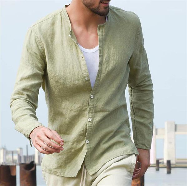 color long sleeve cardigan shirts casual mens shirt linen mens designer shirt spring autumn mandarin collar solid, White;black
color long sleeve cardigan shirts casual mens shirt linen mens designer shirt spring autumn mandarin collar solid, White;black
