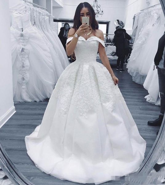 off the shoulder lace wedding dresses 2021 with appliques sequined sweep train satin a line bridal gowns vestidos de novia, White
off the shoulder lace wedding dresses 2021 with appliques sequined sweep train satin a line bridal gowns vestidos de novia, White