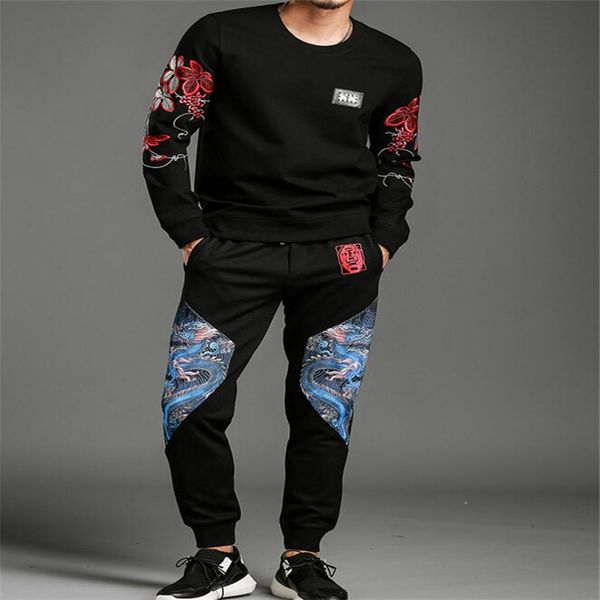 tracksuits casual male autumn winter man outwear fashion design men set, Gray