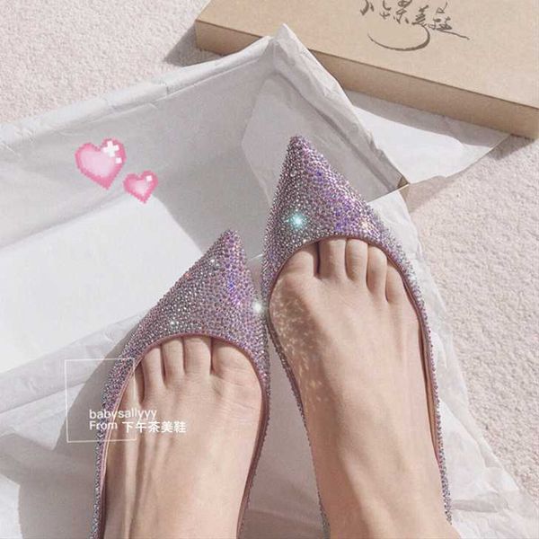 2020 new dream crystal shoes shiny and beautiful advanced wedding shoes fashion joker wear and become fairy, Black
2020 new dream crystal shoes shiny and beautiful advanced wedding shoes fashion joker wear and become fairy, Black