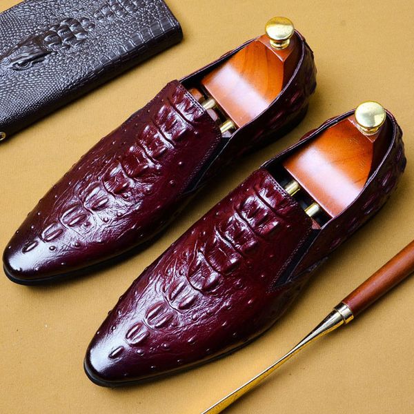 crocodile pattern casual men shoes genuine leather formal dress shoes black wine red business wedding brogue
crocodile pattern casual men shoes genuine leather formal dress shoes black wine red business wedding brogue