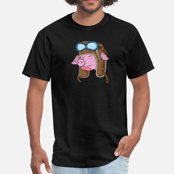 pig pilot t shirt men printed 100% cotton euro size s-3xl clothing interesting funny spring autumn cool shirt