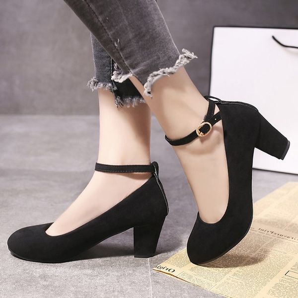 women black red beige suede leather shoes ladies square heel office wear strap ankle single shoes new 2020 5cm pumps
women black red beige suede leather shoes ladies square heel office wear strap ankle single shoes new 2020 5cm pumps