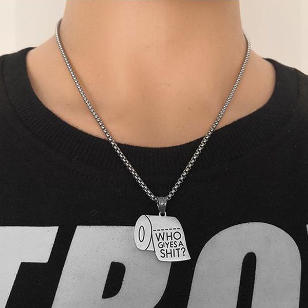 pendant necklaces men's toilet paper stainless steel chain big simple fashion jewelry on the neck wholesale, Silver
pendant necklaces men's toilet paper stainless steel chain big simple fashion jewelry on the neck wholesale, Silver