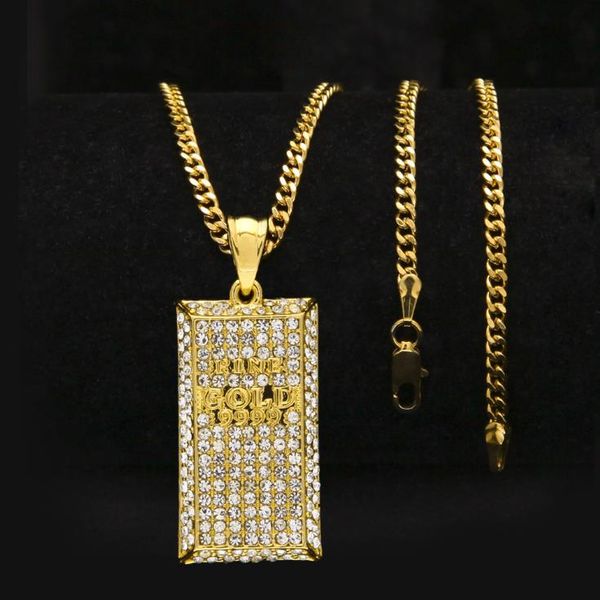 gold9999 hip hop gold - plated diamond solid brick - shaped military brand pendant hip - hop bubble bar fashion goods, Silver
gold9999 hip hop gold - plated diamond solid brick - shaped military brand pendant hip - hop bubble bar fashion goods, Silver