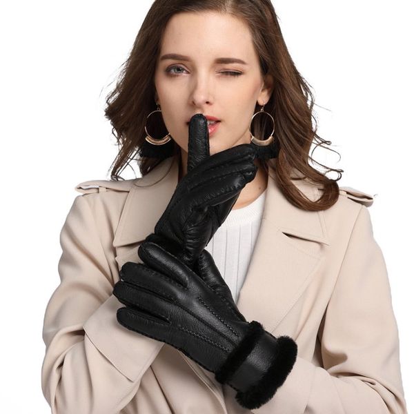 2020 new luxury hand made women sheepskin gloves genuine leather and lining real fur pure color design warm glove, Blue;gray
2020 new luxury hand made women sheepskin gloves genuine leather and lining real fur pure color design warm glove, Blue;gray