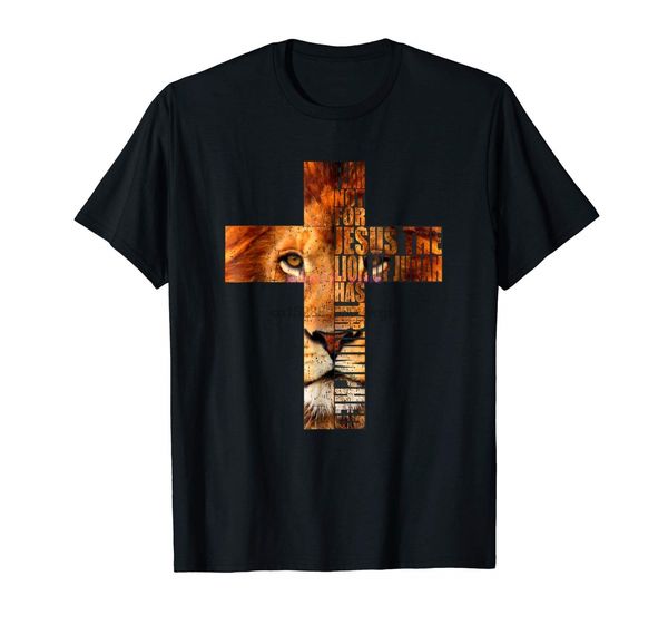 brand men shirt christian religious tshirt jesus the lion of judah cross