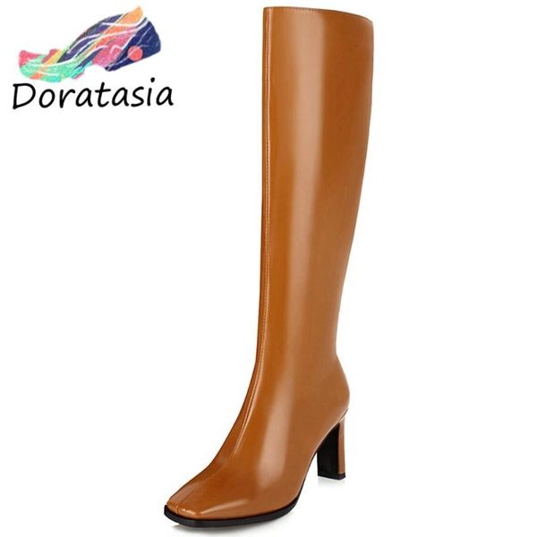 boots doratasia women square toe zipper shoes 2021 designer brand fashion high heels mid calf, Black
boots doratasia women square toe zipper shoes 2021 designer brand fashion high heels mid calf, Black