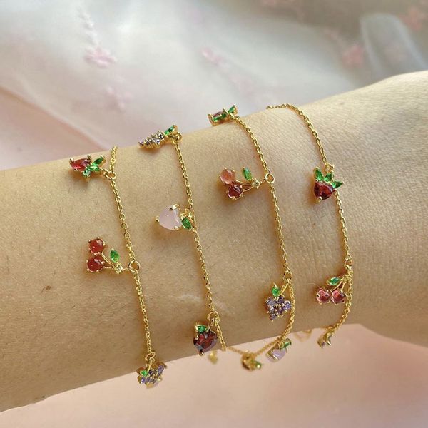 link, chain 1pcs fashion women fruit bracelets cute carrot grape cherry crystal gold pendant bangle sweet girl party birthday gift, Black
link, chain 1pcs fashion women fruit bracelets cute carrot grape cherry crystal gold pendant bangle sweet girl party birthday gift, Black