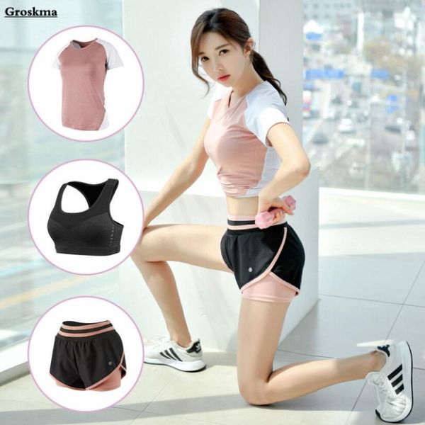 mesh t shirt+bra+shorts women yoga 3 piece set quick dry outdoor sports running suits fitness gym clothing ropa de mujer, White;red
mesh t shirt+bra+shorts women yoga 3 piece set quick dry outdoor sports running suits fitness gym clothing ropa de mujer, White;red