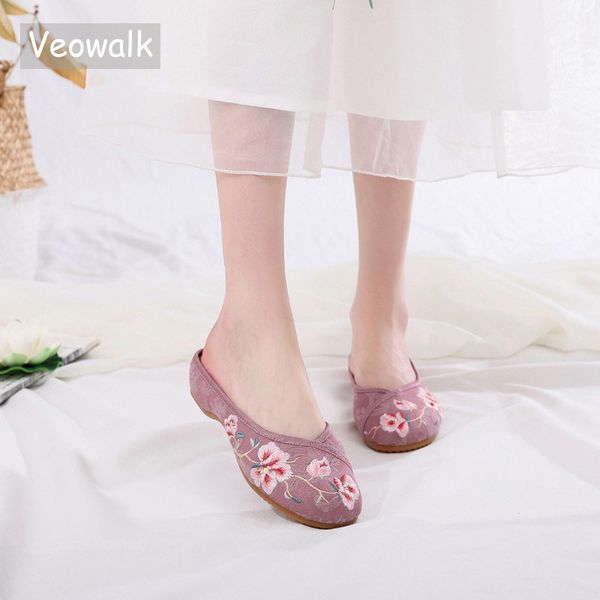 slippers veowalk flower embroidered women jacquard flat comfortable close toe mules ladies leisure summer cotton fabric shoes, Black
slippers veowalk flower embroidered women jacquard flat comfortable close toe mules ladies leisure summer cotton fabric shoes, Black