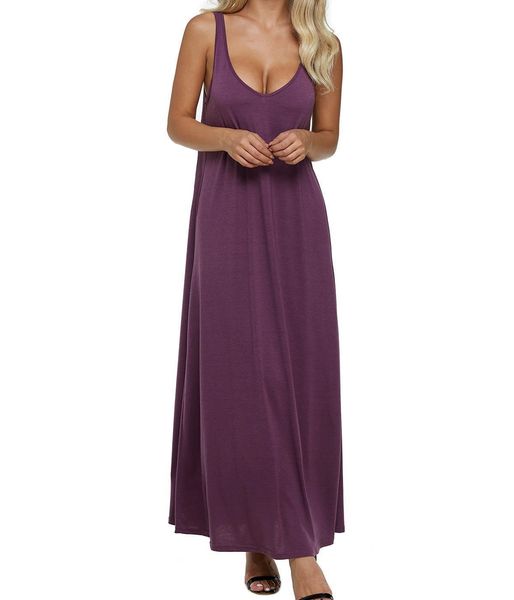 dress v summer women neck backless solid sleeveless long maxi tank dresses vintage casual loose vestidos plus size designer clothes, Black;gray
dress v summer women neck backless solid sleeveless long maxi tank dresses vintage casual loose vestidos plus size designer clothes, Black;gray