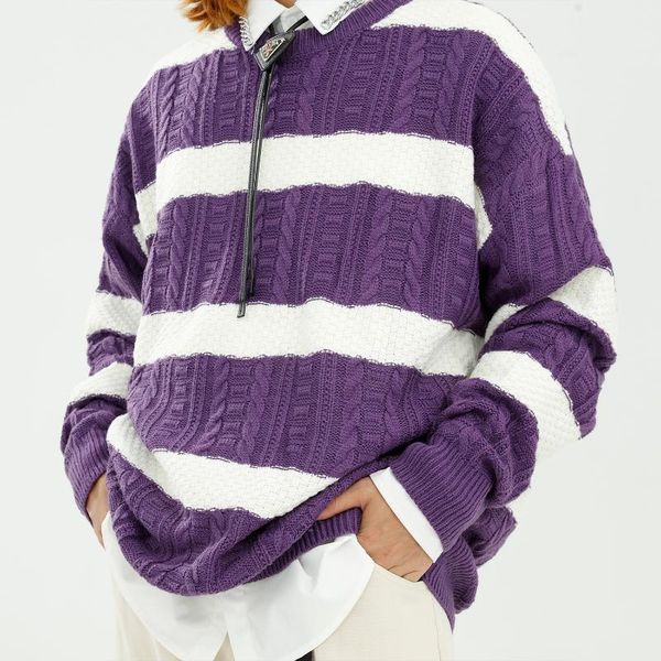 men's sweaters men women streetwear fashion hip hop loose knitting sweater autumn long sleeve stripe pullovers, White;black
men's sweaters men women streetwear fashion hip hop loose knitting sweater autumn long sleeve stripe pullovers, White;black