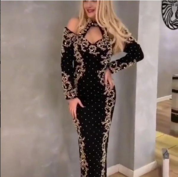evening dress long sleeve black pearls yousef aljasmi sheath velvet long sleeve silver crystal high-neck long dress kadashian jenner, Red
evening dress long sleeve black pearls yousef aljasmi sheath velvet long sleeve silver crystal high-neck long dress kadashian jenner, Red
