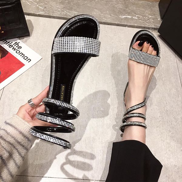 summer new fashion all-match sandals, Black