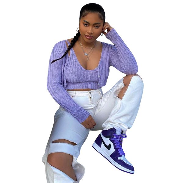 knit vest coat womens 2pcs spring summer purple long sleeve single breasted women casual slim sell jacket, Black;brown
knit vest coat womens 2pcs spring summer purple long sleeve single breasted women casual slim sell jacket, Black;brown