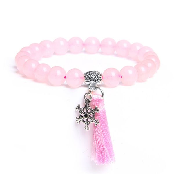 10 pcs silver plated snowflake connect rose quartz round beads stretchy bracelet fluorite stone with tassels jewelr, Black
10 pcs silver plated snowflake connect rose quartz round beads stretchy bracelet fluorite stone with tassels jewelr, Black