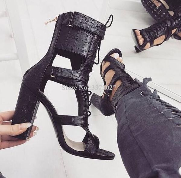 new snakeskin leather chunky heel women sandals shoes hollow out lace-up dress sandals lady fashion banquet shoes dropship, Black
new snakeskin leather chunky heel women sandals shoes hollow out lace-up dress sandals lady fashion banquet shoes dropship, Black