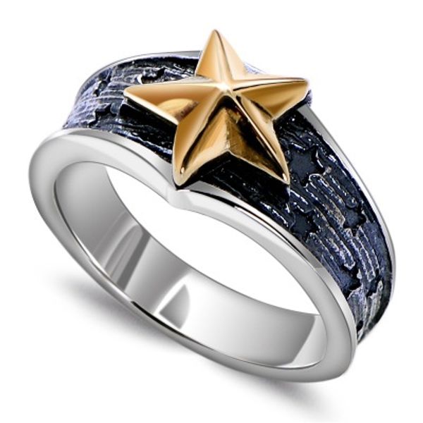 wholesale s925 sterling silver vintage thai silver gold five-pointed star cool women's ring
wholesale s925 sterling silver vintage thai silver gold five-pointed star cool women's ring