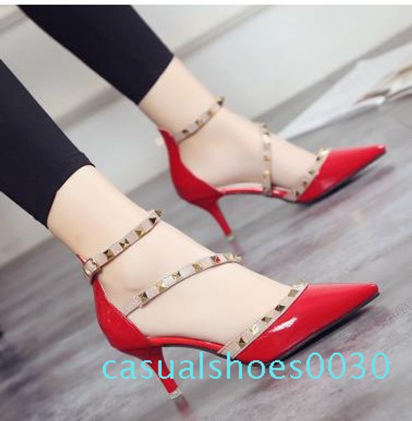 fashion new summer women's sandals shoes sandale thin heel high heels open toe sandals woman rivet shoes size 34-40 c30, Black
fashion new summer women's sandals shoes sandale thin heel high heels open toe sandals woman rivet shoes size 34-40 c30, Black