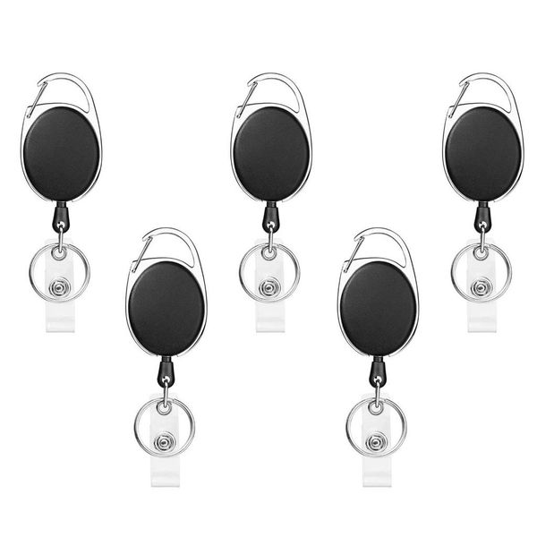5/10 pack heavy duty retractable badge holders with carabiner reel clip, 26 inches pull cord, Silver
5/10 pack heavy duty retractable badge holders with carabiner reel clip, 26 inches pull cord, Silver