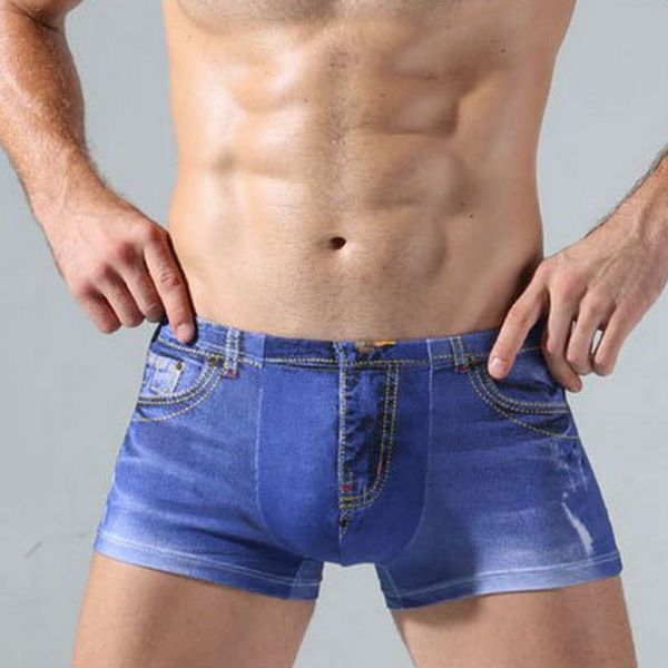 men printed denim short underpants summer male cotton underwear u convex pouch underwear boxers calzoncillo hombre, Black;white
men printed denim short underpants summer male cotton underwear u convex pouch underwear boxers calzoncillo hombre, Black;white