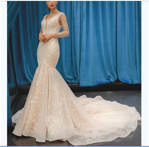years factory wholesale v neck lace mermaid trailing wedding dresses ty0166843, White
years factory wholesale v neck lace mermaid trailing wedding dresses ty0166843, White